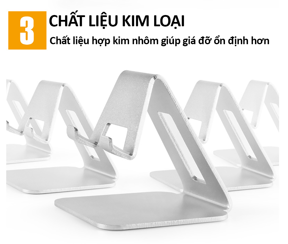 Giá Đỡ Để Bàn Điện Thoại Di Động, Máy Tính Bảng, Ipad Hợp Kim Nhôm Hàng Chính Hãng Helios