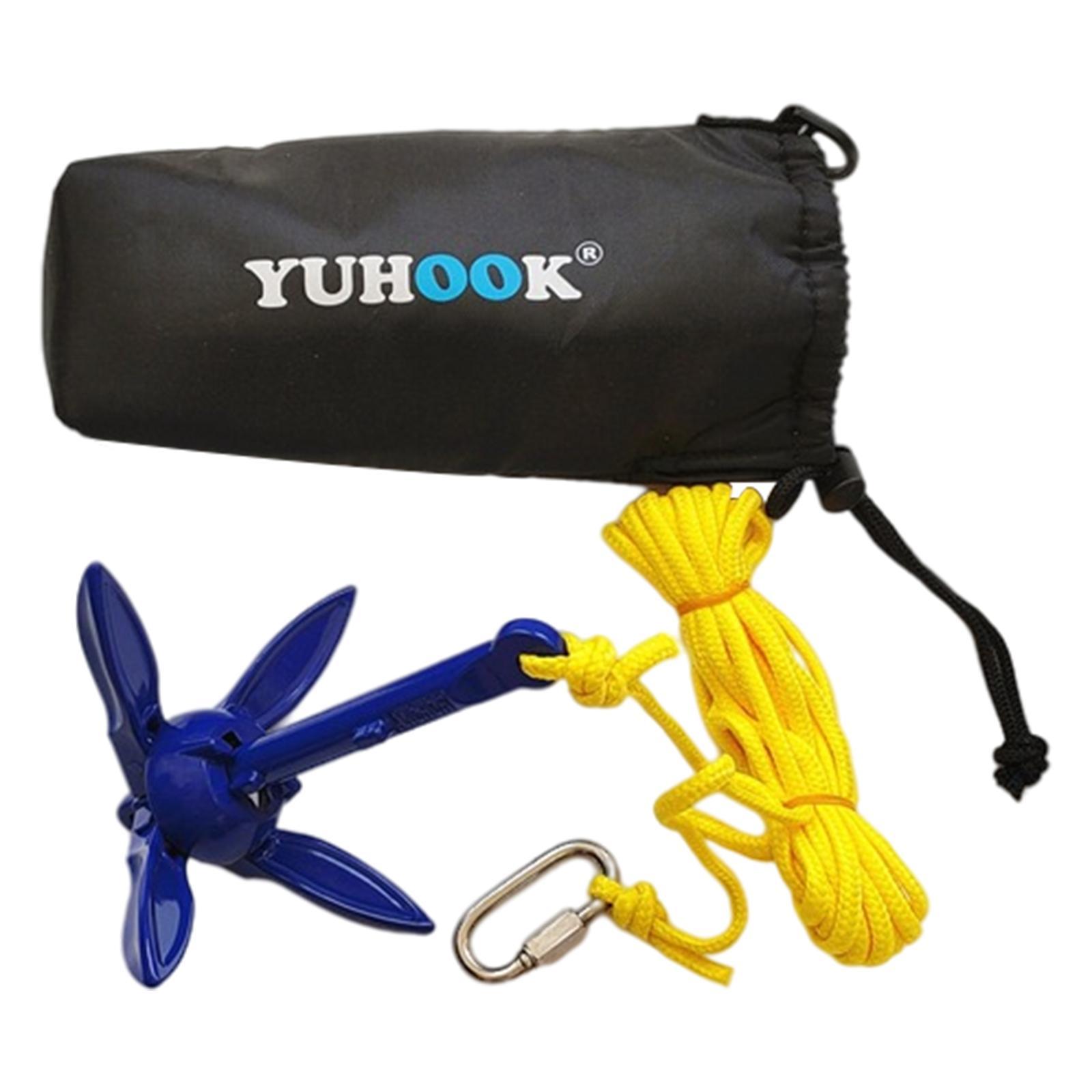 Kayak Anchor Kit with 16 ft Rope Folding for Boat Sailboat Accessories
