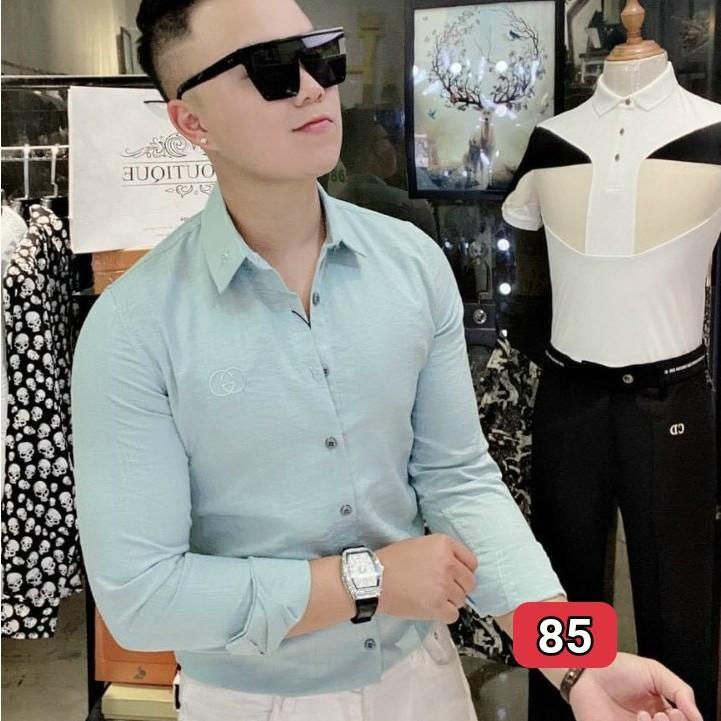 Áo sơ mi nam dài tay chất đũi không nhăn dáng ôm body nhiều mẫu TINA m16