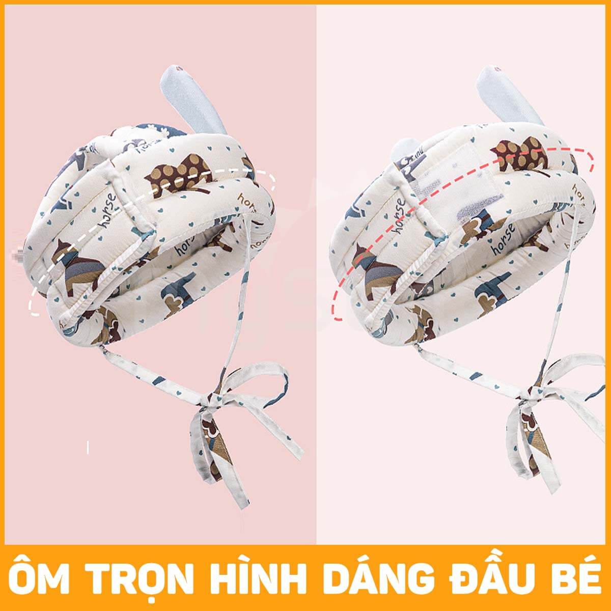 Mũ nón bảo vệ đầu trẻ em bảo hiểm chống va đập cho bé tập bò, đi.