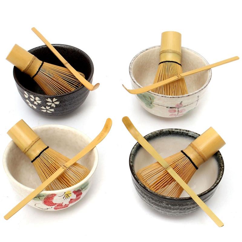 Trà Matcha Trà Gốm Bát Trà Tre Cạp Matcha Đánh Nhật Bản Teaware Trà Dụng Cụ 4 Phong Cách Matcha Bát Bộ