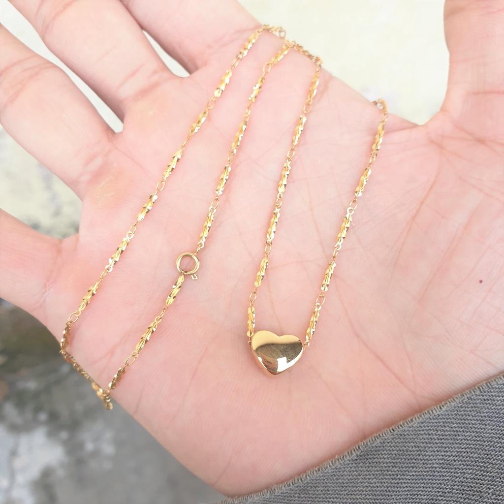 Dây Chuyền Nữ Trái Tim Rỗng Titanium Cao Cấp-Dùng lâu dài tắm rửa thoải mái không đen