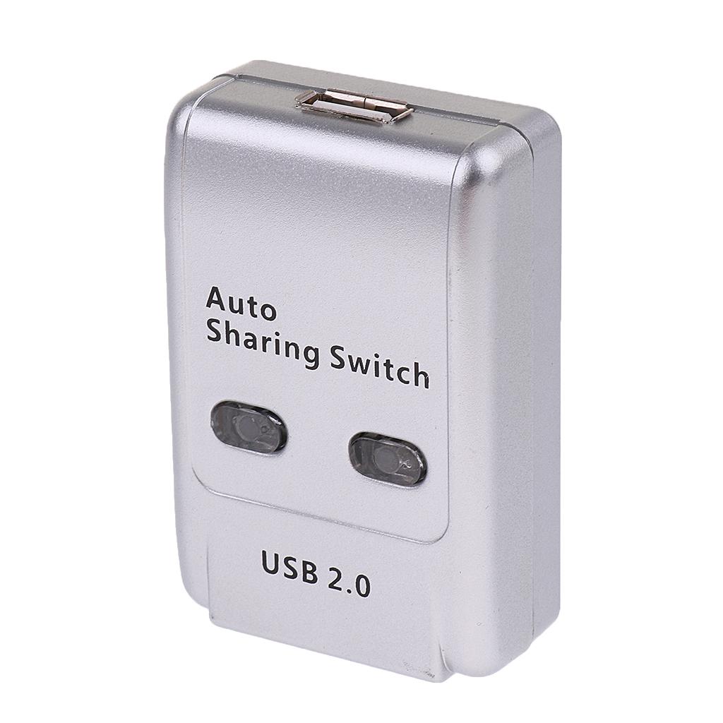 2 Ports USB 2.0 Auto Sharing Switch HUB Selector for Printer/HDD/Flash Drive