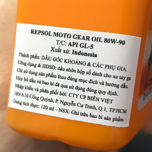 Nhớt Hộp Số Repsol Moto Gear Oil 80w90 – 120ml