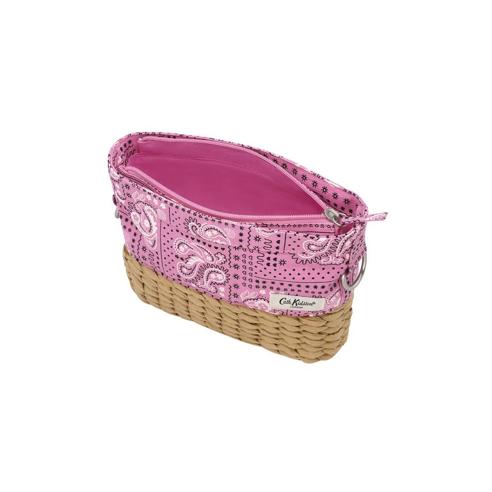 Cath Kidston - Túi đeo chéo/Basket Cross Body Bag - Bandana - Pink -1048810