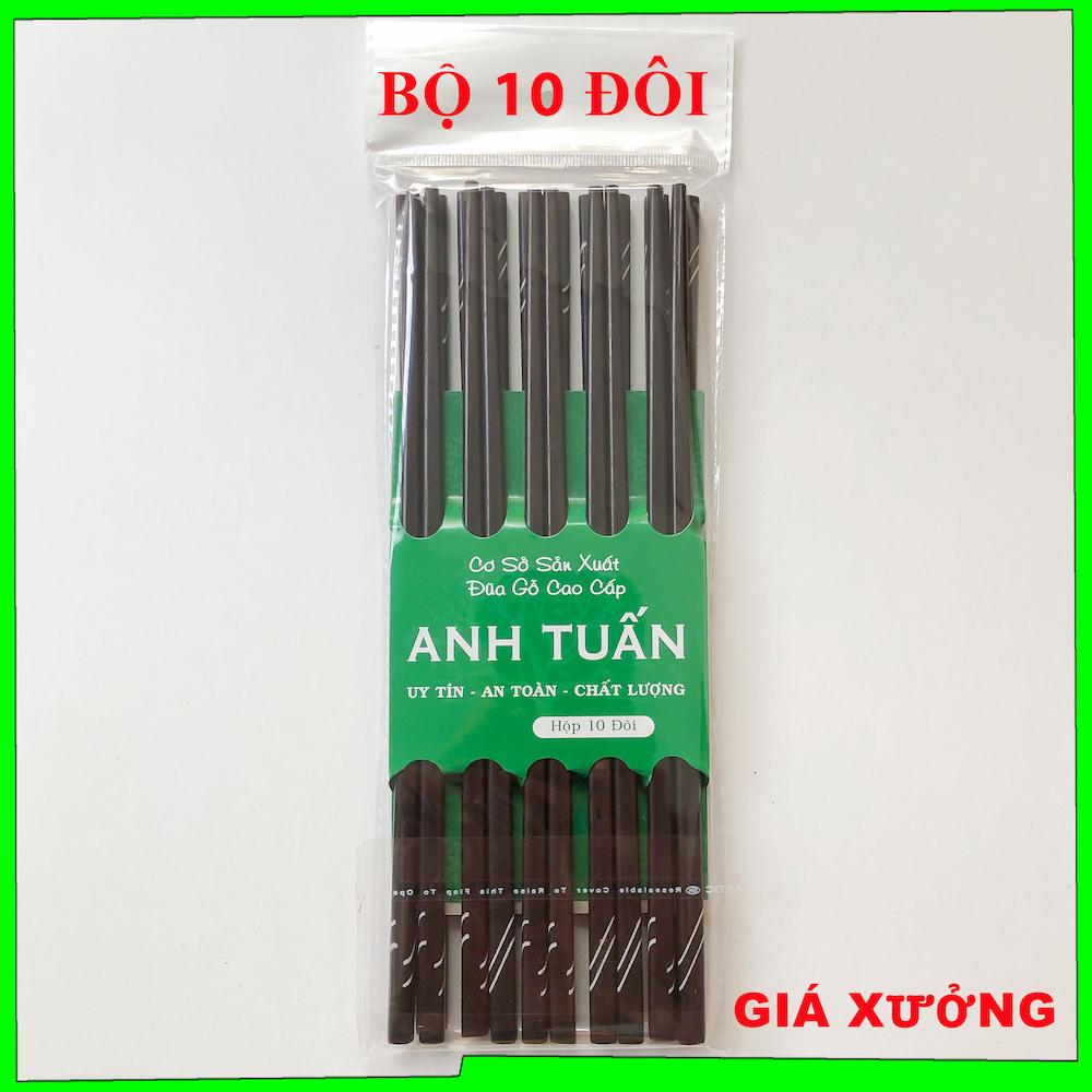 Combo Đũa Ăn Cao Cấp Gỗ Trắc Đen Khảm Họa Tiết