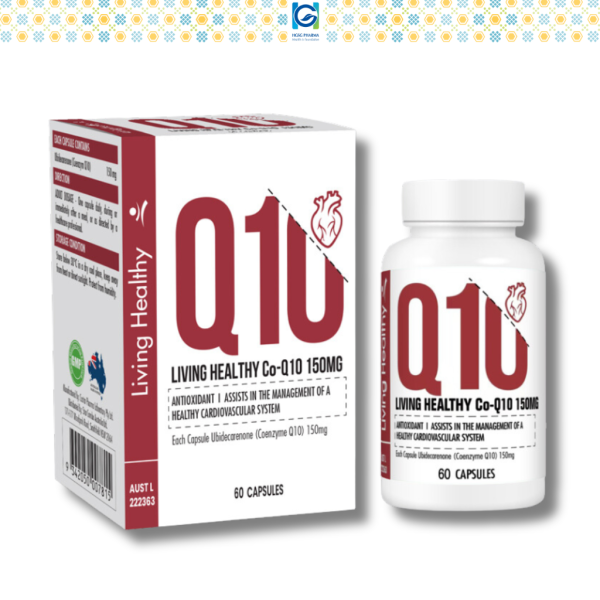 Viên uống Living Healthy CoQ10 150mg hỗ trợ sức khỏe tim mạch (Hộp 60 viên)