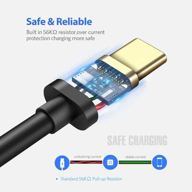 Ugreen UG30531US187TK 0.25M màu Đen Cáp dữ liệu USB Type-C sang USB 3.0 truyền dữ liệu từ máy tính ra điện thoại - HÀNG CHÍNH HÃNG