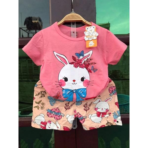 Bộ cộc tay xuất Hàn size nhỡ cho bé gái 15-23kg