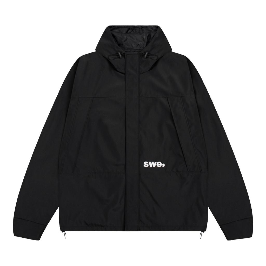 SWE- Áo khoác nam nữ DOUBLE FRONT JACKET vải dù trượt nước túi hộp có mũ trùm đầu