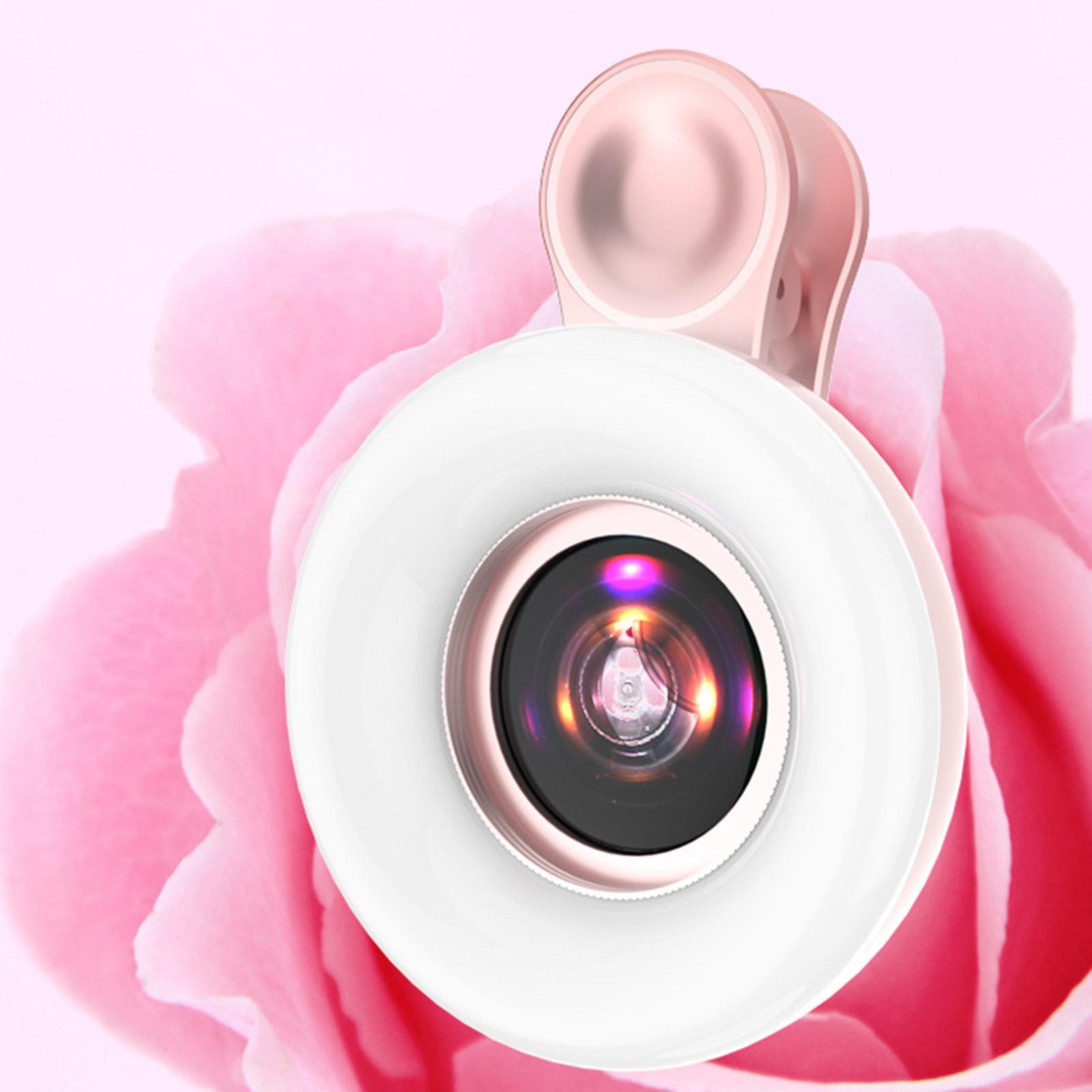 Universal Mobile Phone Fill Light 15x Lens Wide for Android Pink