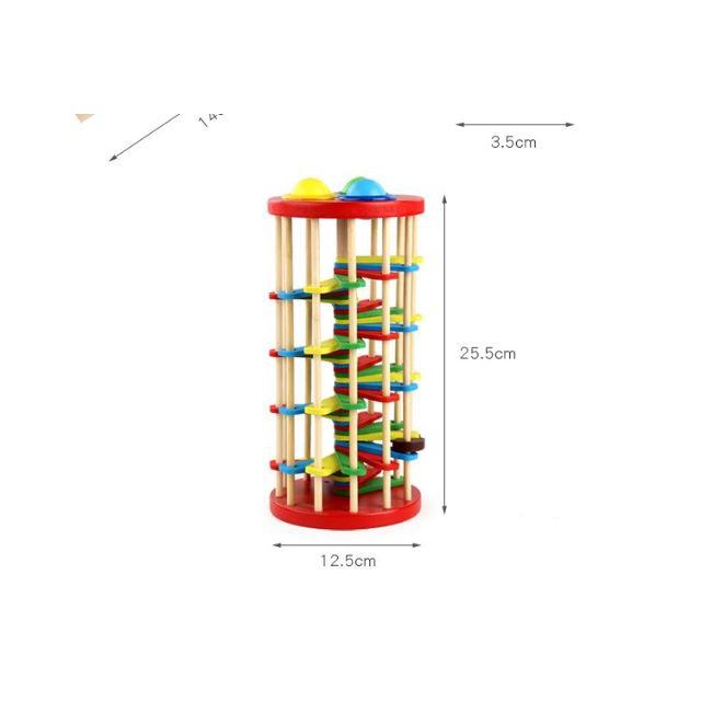 Đồ Chơi Gỗ Đập Bóng Lốc Xoáy, Phát Triển Trí Tuệ - Đồ Chơi Giúp Bé Rèn Luyện Khả Năng Nhận Biết Và Phân Biệt Màu Sắc