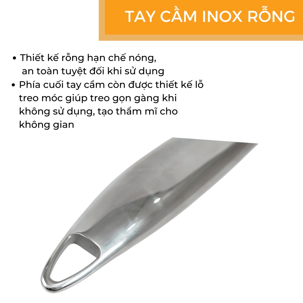 Chảo chống dính Inox có từ 3 kích thước 24 26 28cm  - thương hiệu Hare - lỗi 1 đổi 1