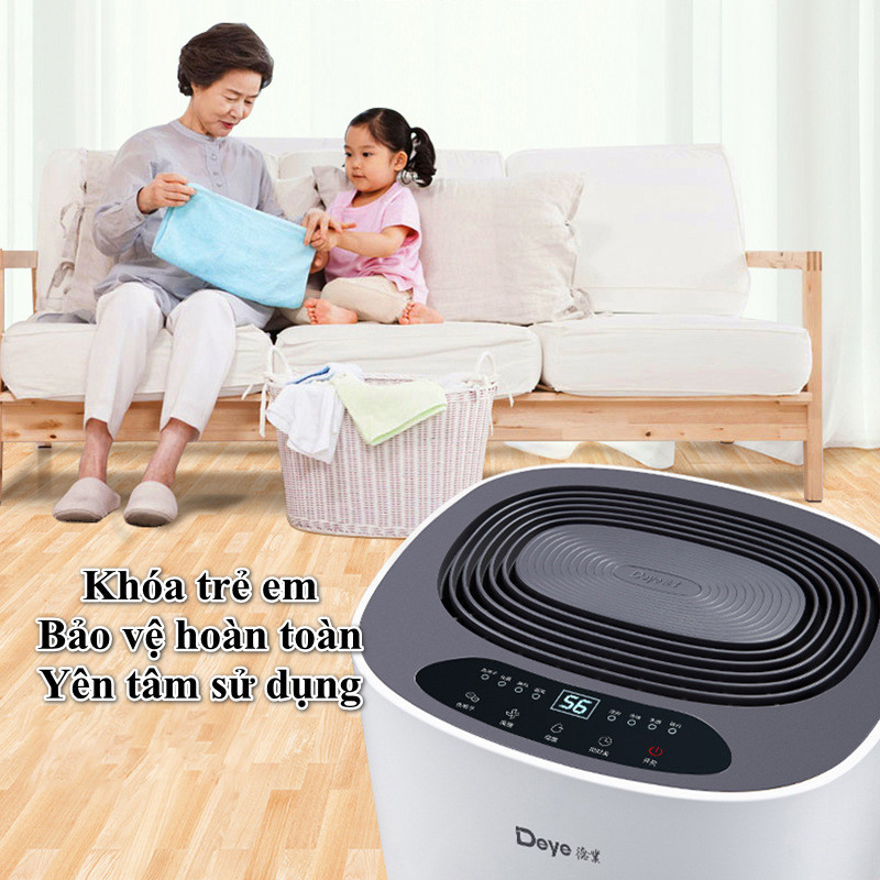 Máy hút ẩm không khí Deye DY-612S công nghệ mới độ ồn siêu thấp, thanh lọc ion âm, hẹn giờ thông minh Hàng Chính Hãng