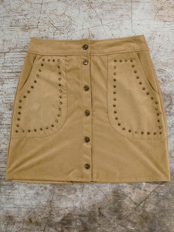 Chân Váy Wrangler Pockets Suede Skirt