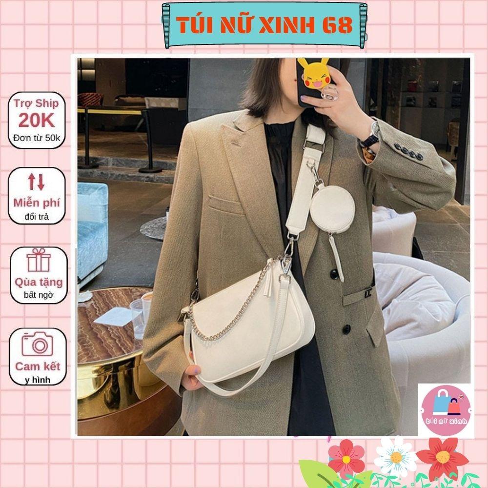 TÚI KẸP NÁCH, ĐEO CHÉO NỮ 5 CHI TIẾT, DA DÀY 2 LY - GỒM TÚI MINI VÀ 3 DÂY ĐI KÈM TNX 508