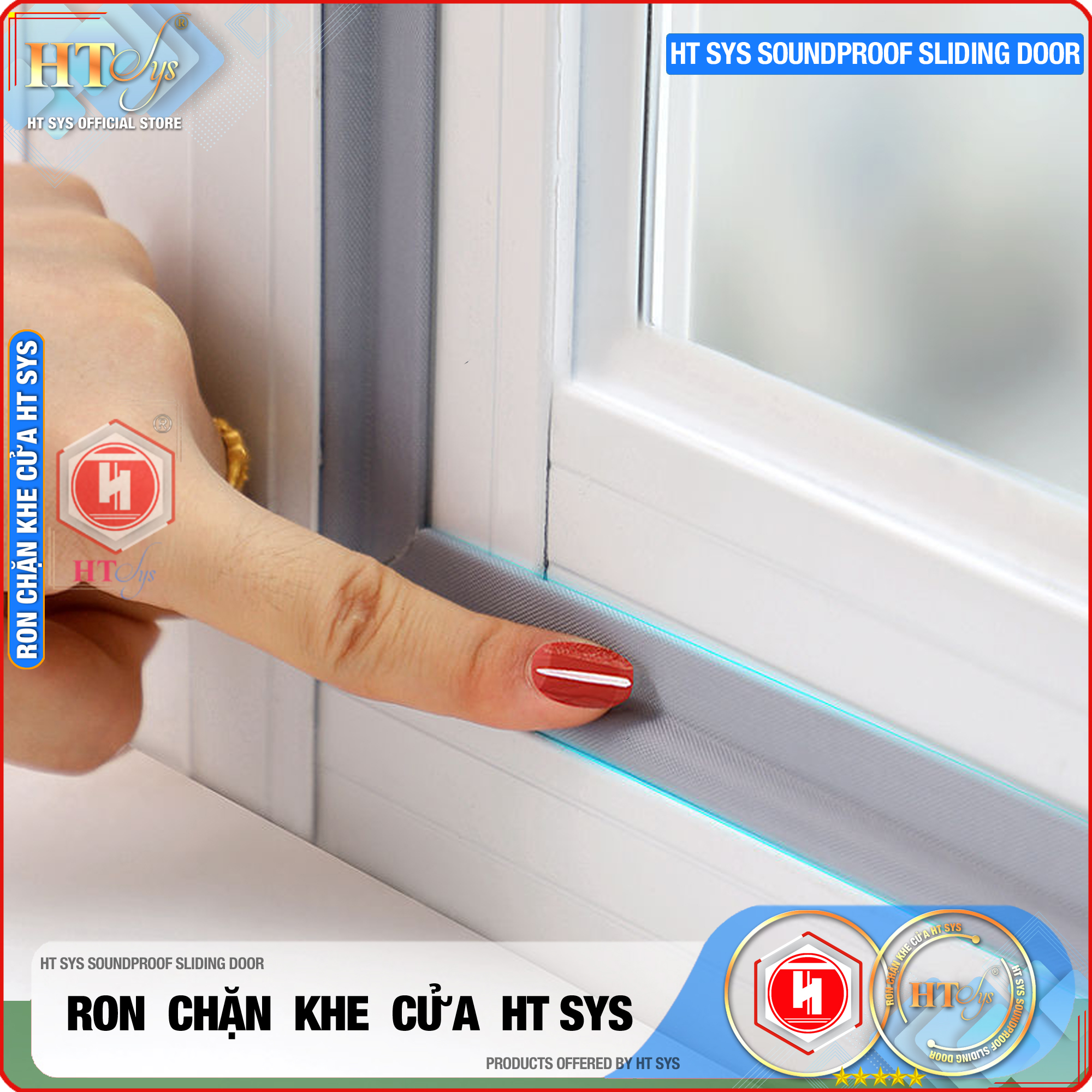 Ron chặn khe cửa HT SYS - Ngăn gió cách âm - Chống bụi, ngăn côn trùng, chống thoát khí điều hòa - Ron chặn khe cửa đa năng chất liệu PU cải tiến - Hàng Chính Hãng