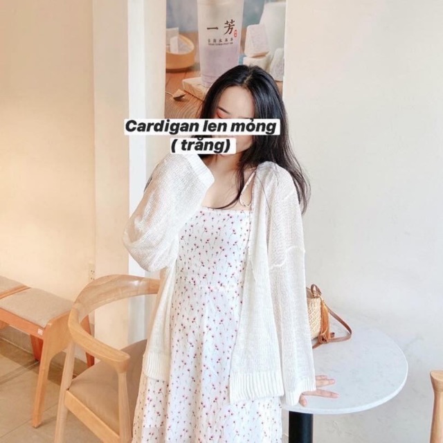 Áo khoác mỏng - áo cardigan len mỏng 3 màu cho nữ