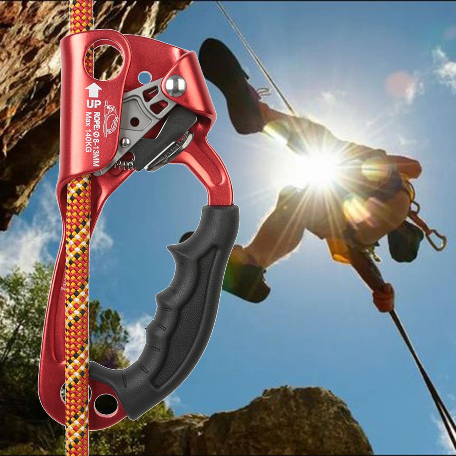 Hand Ascender Durable for Rock Climbing Mountaineering Right Hand Red