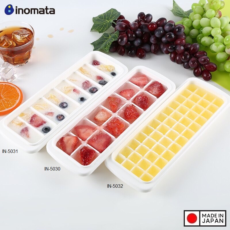 Combo 2 khay làm đá có nắp 12 viên và 8 viên - hàng nội địa Nhật Bản