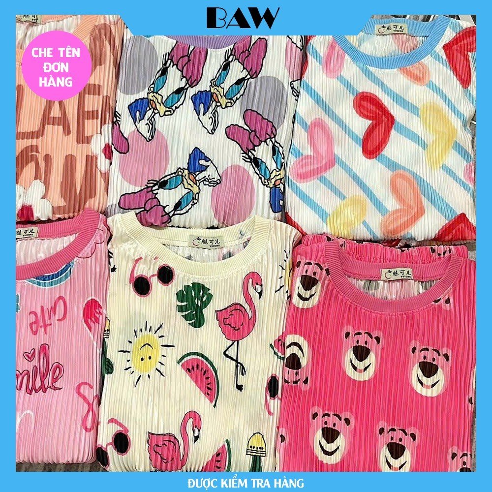 Đồ Bộ Nữ, Đồ Bộ Nữ Mặc Nhà, Đồ Bộ Nữ Thun Cotton Dày Dặn In Họa Tiết Siêu Dễ Thương, Đồ Bộ Ngủ Nữ, Đồ Ngủ Nữ Thoáng Mát Thương Hiệu Baw KG1