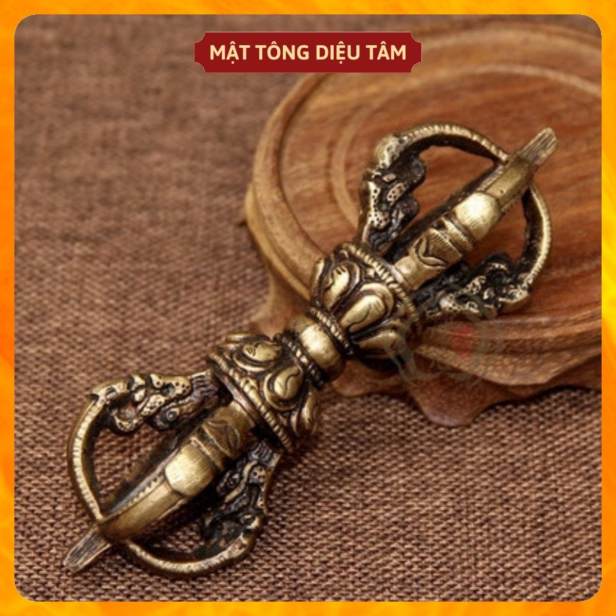 Chuông chày kim cang - Linh đồng - chuông lắc - chuông tay - pháp khí mật tông bằng đồng tráng bạc cỡ lớn MS1K Diệu Tâm