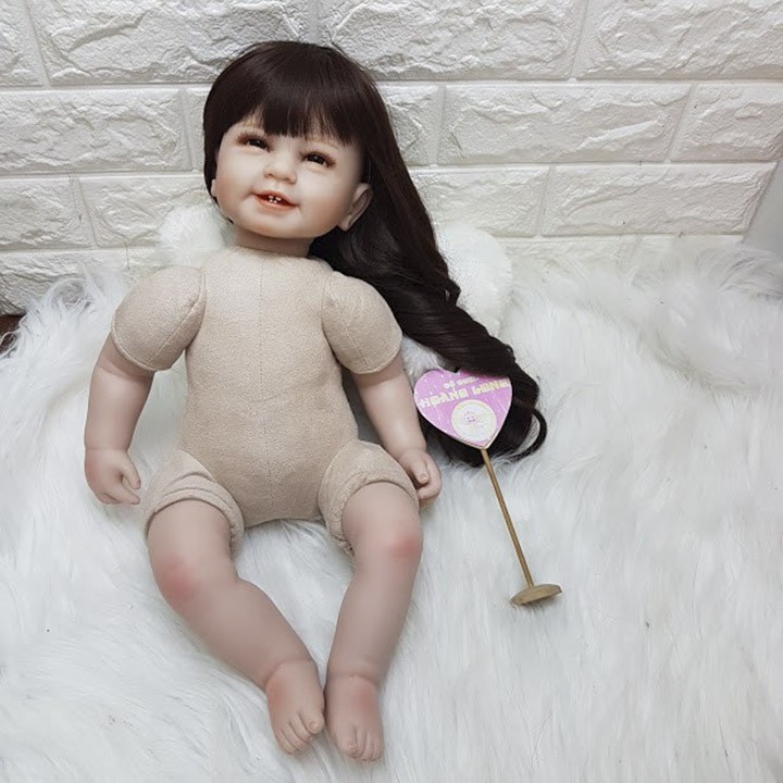 Búp Bê Mắt Tít Có Răng Áo Hồng KEIUMI Collection 55 cm 22 inch Reborn Vinyl Doll PVN3400