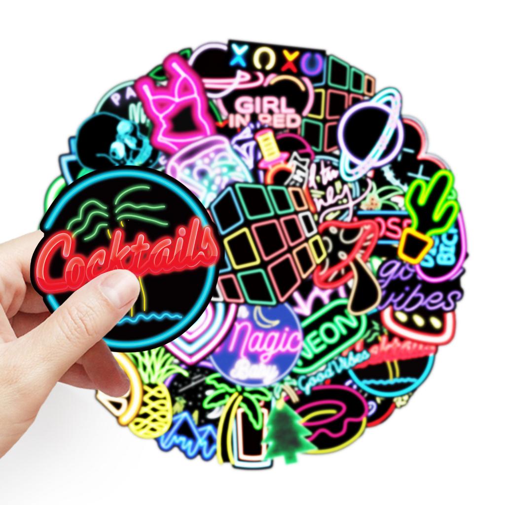 Sticker NEON trang trí mũ bảo hiểm,guitar,ukulele,điện thoại,sổ tay,laptop-mẫu S122