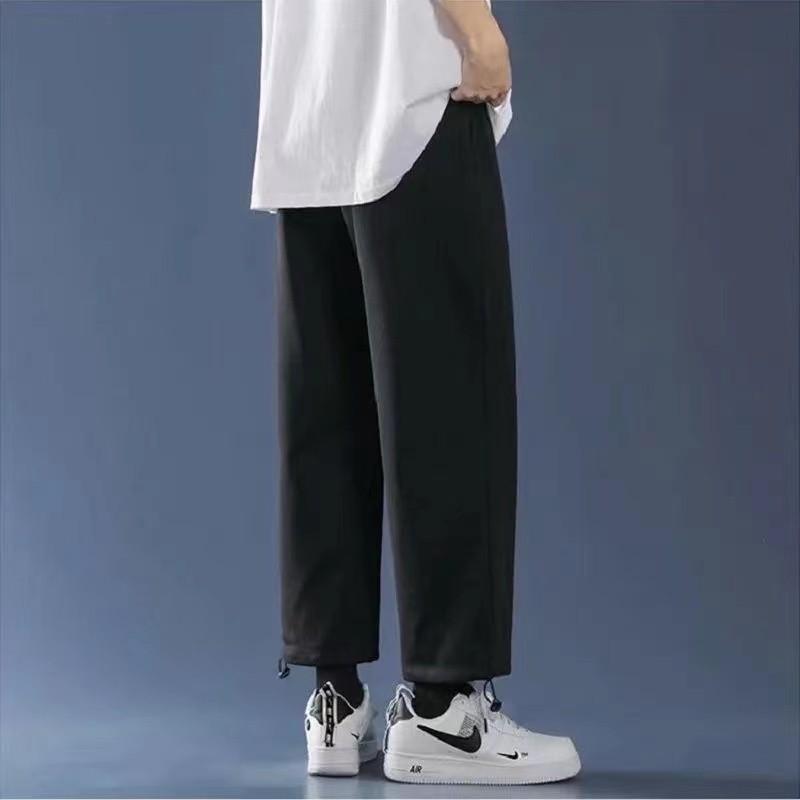 Quần nỉ jogger nam nữ ống rộng BÓ CHUN basic track pants unisex