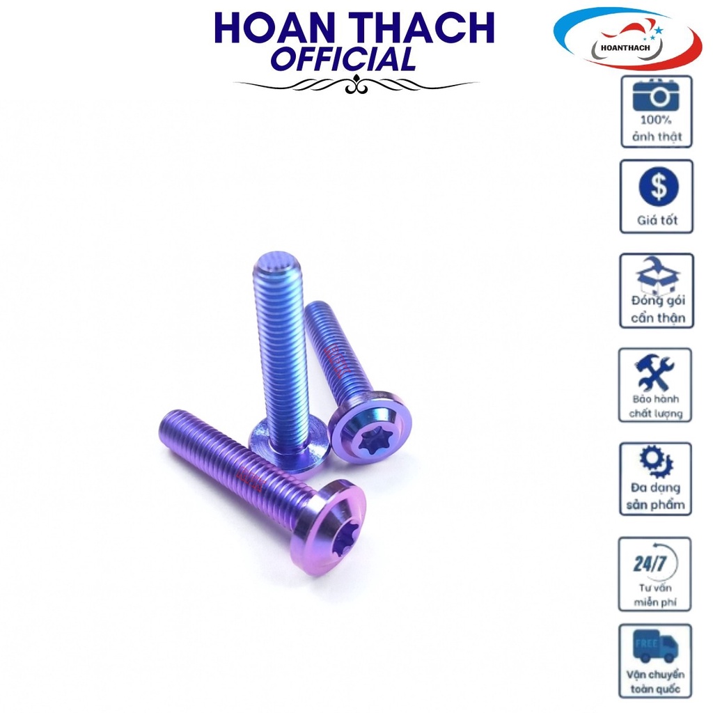 Ốc Gr5 8L40 Đầu Dù Xanh Tím gắn nhiều dòng xe máy SP016448 (giá 1 con)