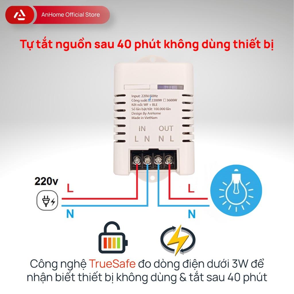 Công tắc đo điện thông minh WiFi+BLE AnHome S12, có hẹn giờ, công nghệ TrueSafe, Powered by Tuya Smart