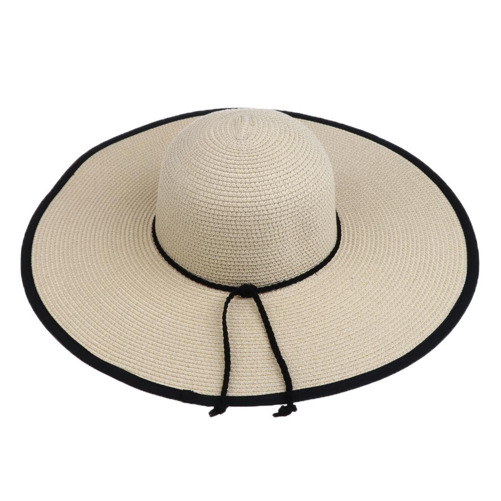 Lightweight Foldable Women's Big Brim Sun Hat Roll up Beach Cap Straw Hat