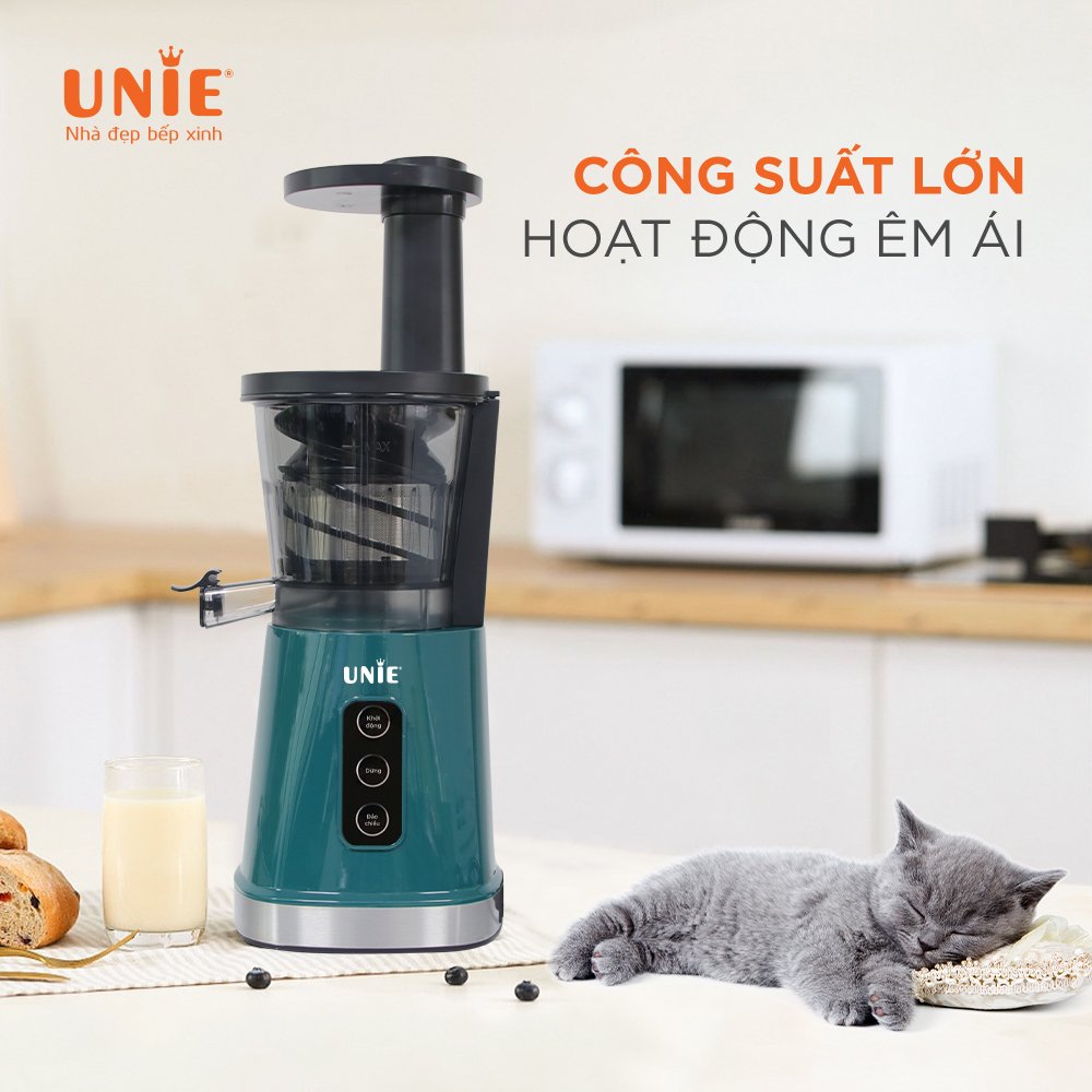 Máy Ép Trái Cây, Máy Ép Chậm Mini UNIE UE-525 Tiêu Chuẩn Đức Dung Tích 600 ML Công Suất 200W - Hàng Chính Hãng