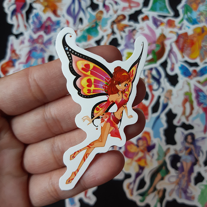 Bộ Sticker dán cao cấp chủ đề WINX CÔNG CHÚA PHÉP THUẬT - Dùng dán Xe, dán mũ bảo hiểm, dán Laptop...