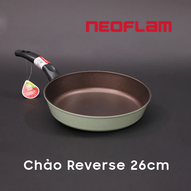 [Hàng chính hãng] Chảo chiên Neoflam Reverse 26cm. 4 màu ghi xám, xanh lá, xanh dương, hồng đào