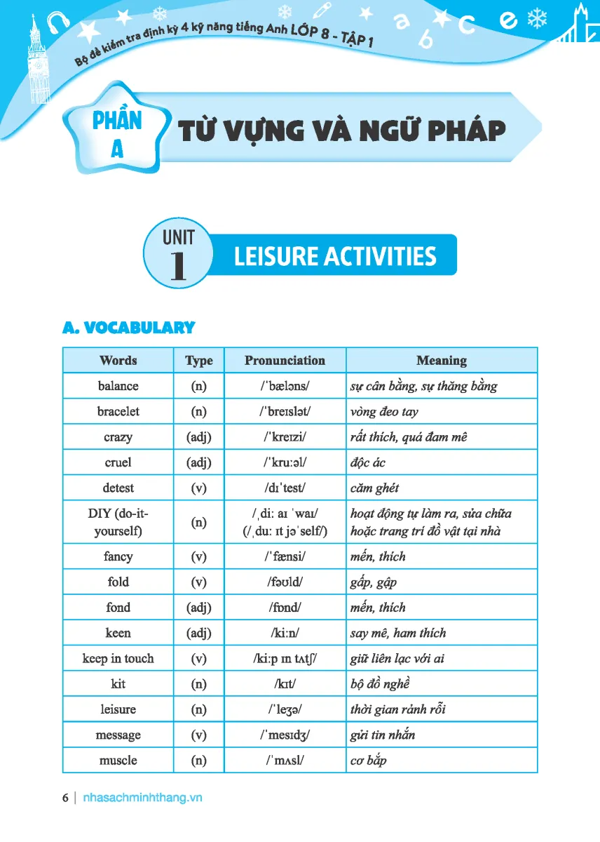 Global Success - Bộ Đề Kiểm Tra Định Kỳ 4 Kỹ Năng Tiếng Anh Lớp 8 - Tập 1 (Có Đáp Án)