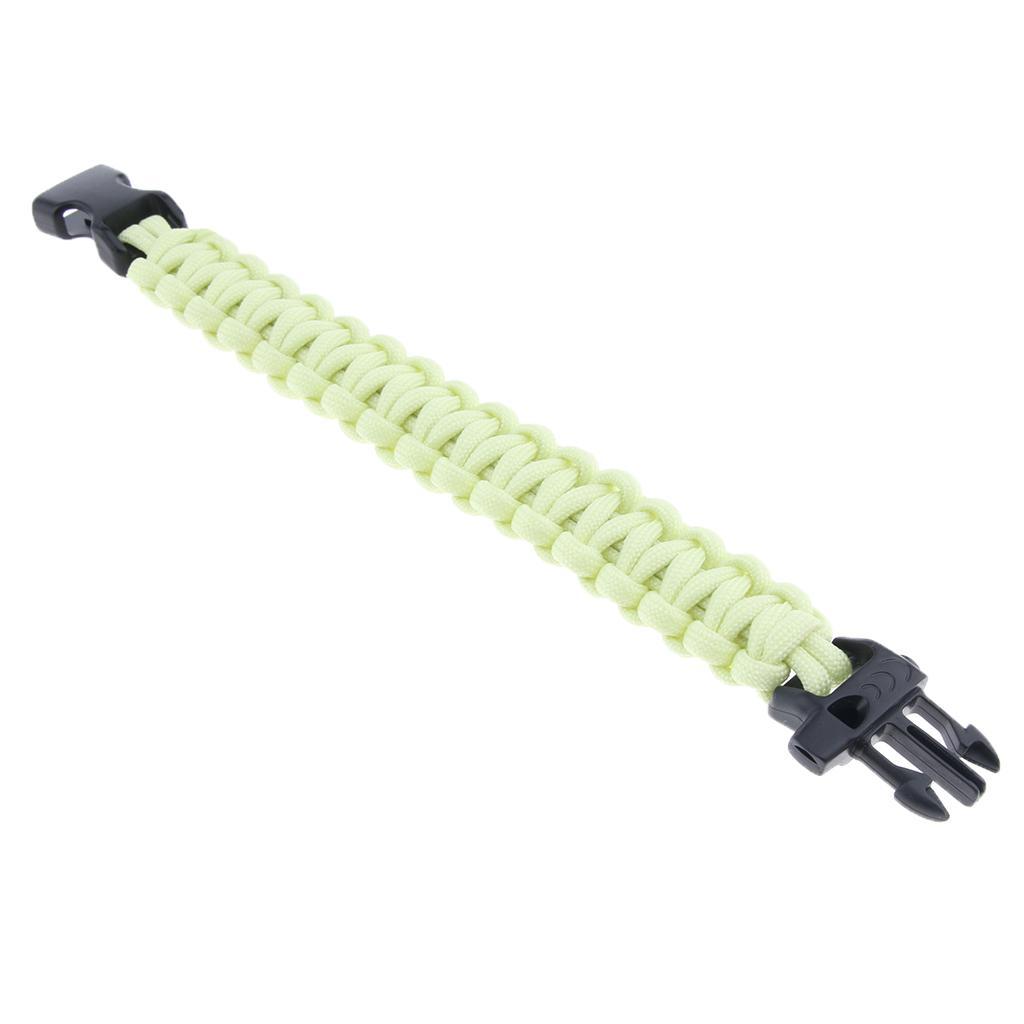 Outdoor Camping Hiking Survival Rope Paracord Bracelet with Quick Release Whistle Buckle
