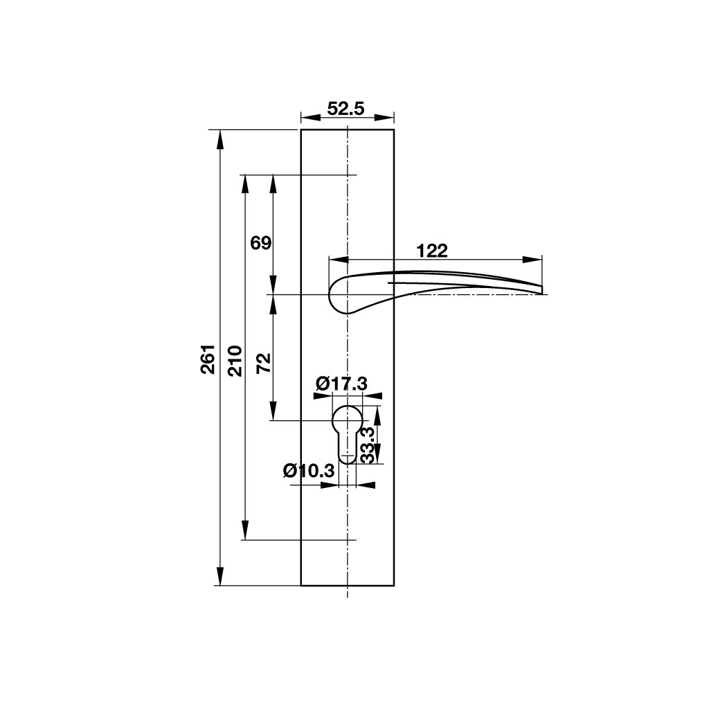 TAY NẮM CỬA CHÍNH ĐẾ DÀI HAFELE/903.99.321 - HÀNG CHÍNH HÃNG