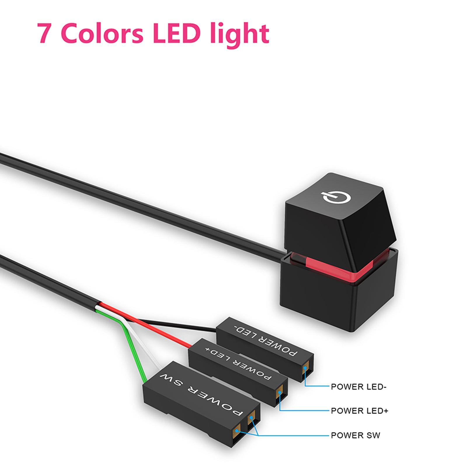 2X Desktop Computer Power Switch with Extension Cable Desktop Switch for Office