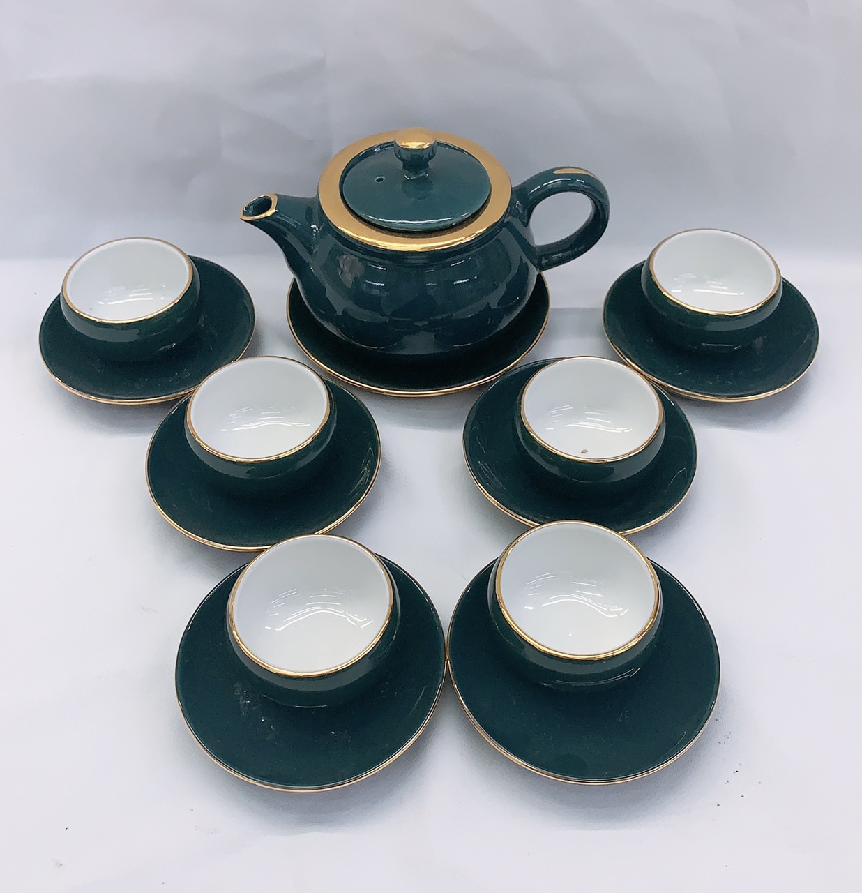 BỘ ẤM CHÉN PHA TRÀ KÈM 6 ĐĨA LÓT TÁCH - ANTH866