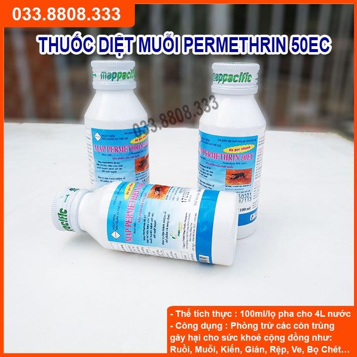 Chế Phẩm Diệt muỗi Permethrin 50EC -100ml - Sử dụng nhúng màn và phun trực tiếp