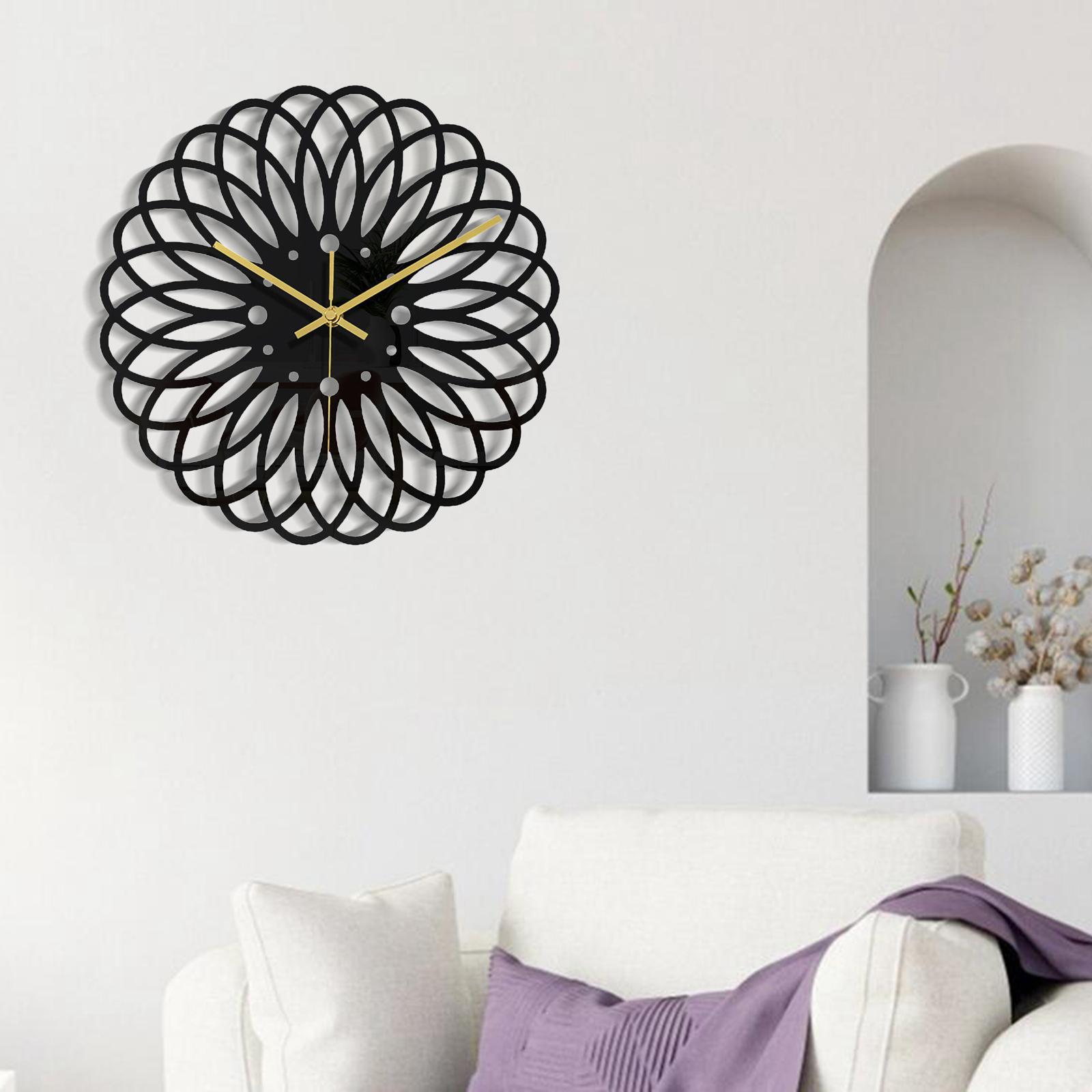 Modern Wall Clock Home Gift Acrylic Living Black Decor