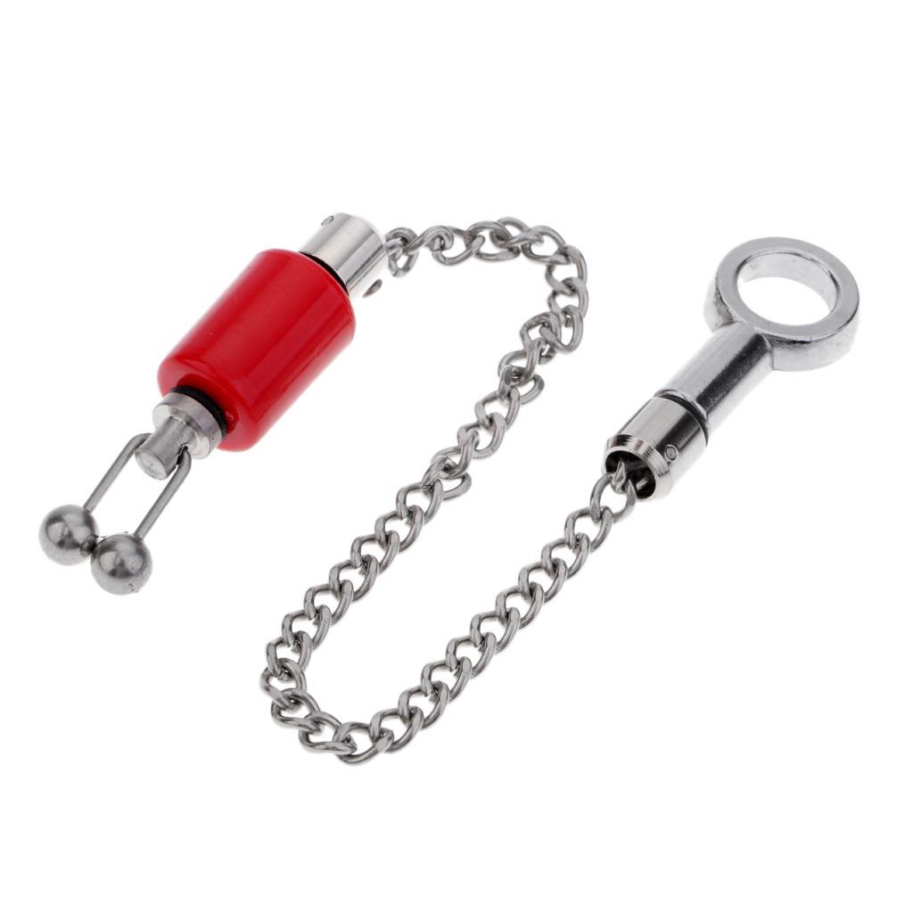 2pcs Chain Indicators Carp Fishing Bite Alarm Indicators Bobbin Red & Yellow