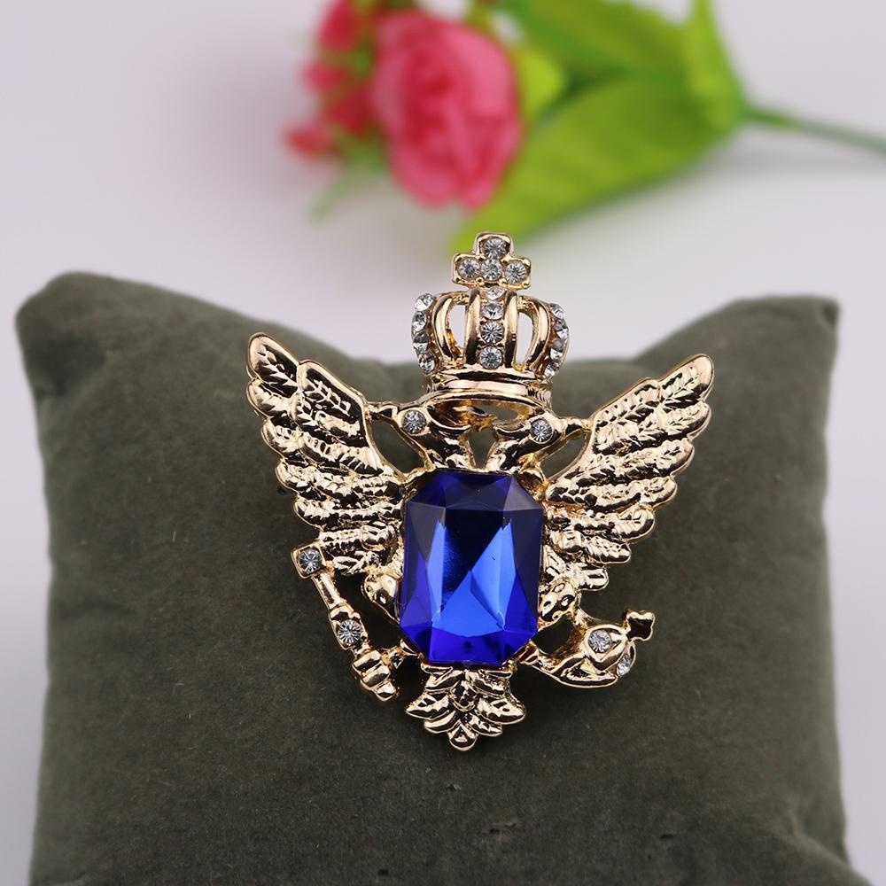 2pcs Crown Eagle Men Shirt Suit Collar Clip Shirt Brooch Pin Accessory Gift