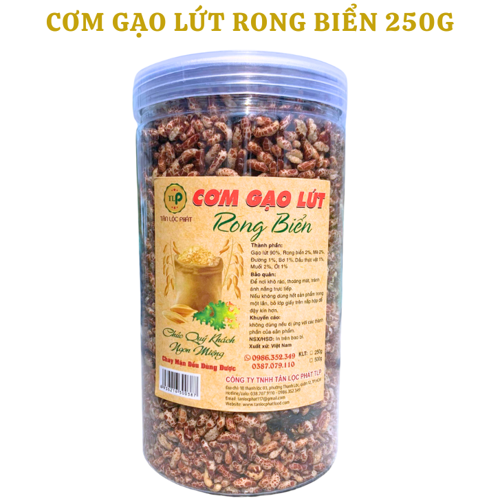 CƠM GẠO LỨT RONG BIỂN TÂN LỘC PHÁT COMBO 2 HŨ - MỖI HŨ 250G