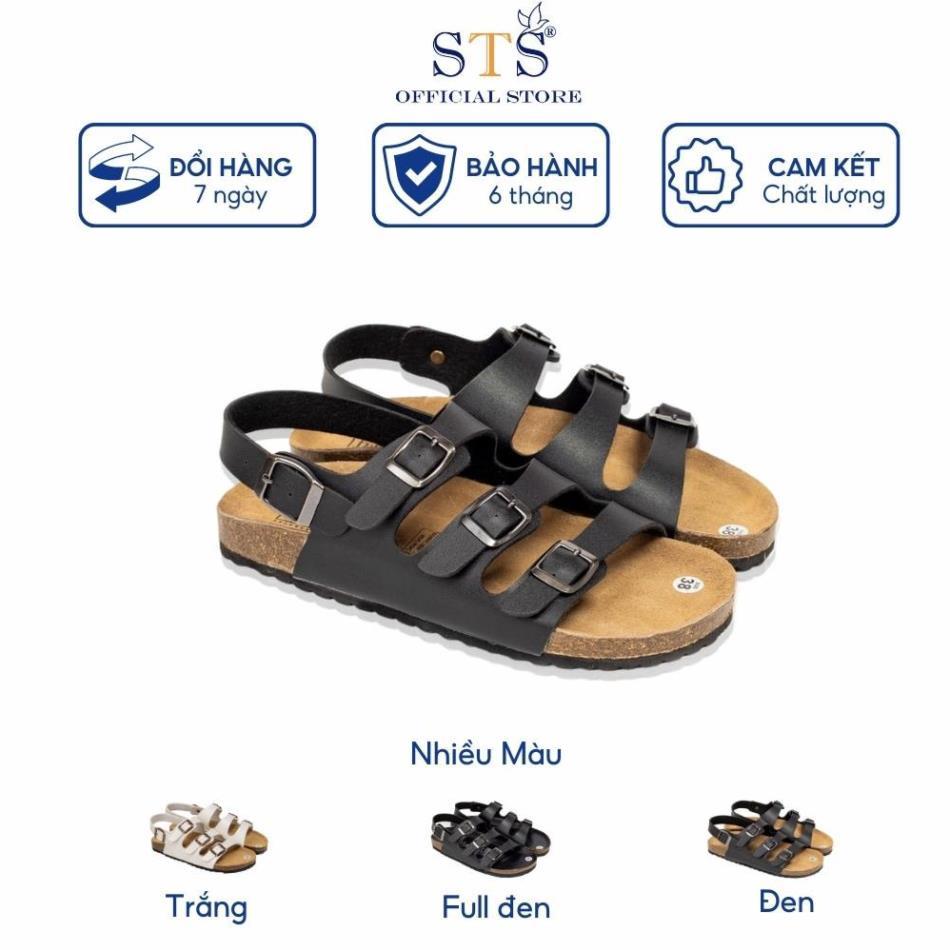 Dép sandal Birken quai hậu đi học đế trấu xuất khẩu Da PU cao cấp siêu bền ôm chân STPU13 BH 6 tháng