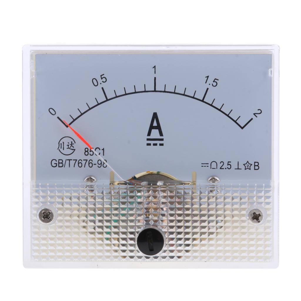 2pcs 0-1A & 0-2A DC Ammeter Current Panel Meter Pointer Current Meter Gauge