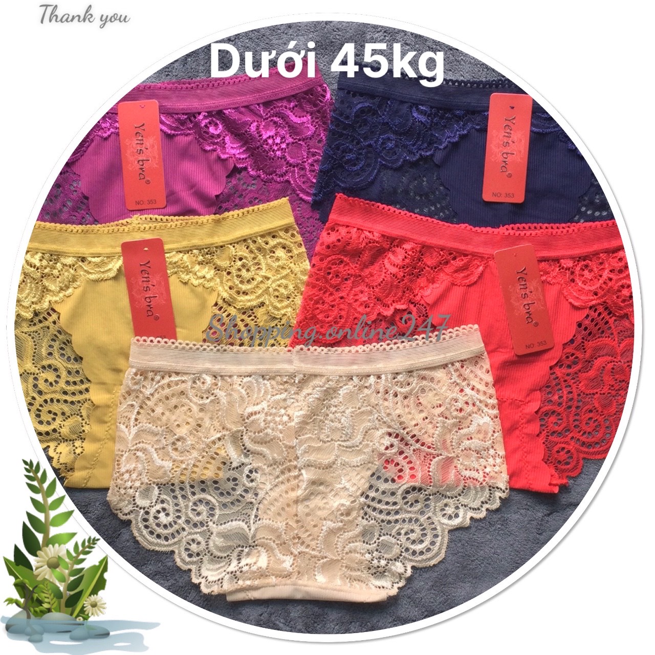 Combo 5 quần lót nữ Ren thiết kế họa tiết ren xuyên thấu gợi cảm - mềm mại - nhiều màu - 40 đến 55 kg