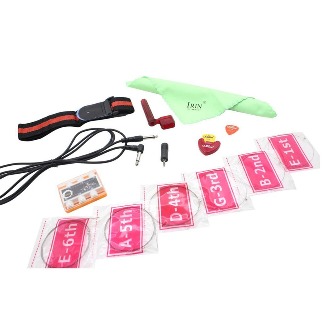 1 Pack Multi-colored Electric Guitar Replacement Parts, Strings Strap Pitch Pipe Cable Adapter String Winder