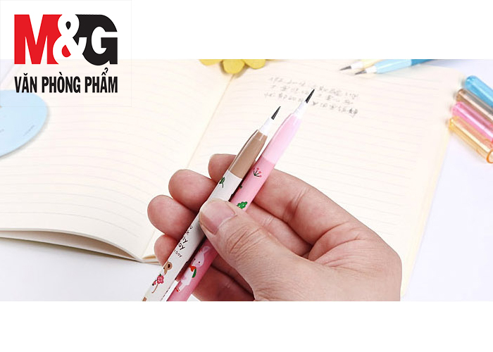 Bút chì khúc M&G AMPQ1602 thân có hình Mèo, Thỏ, Gấu
